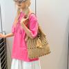 Literary woven bag women's new seaside vacation shoulder armpit tote bag casual beach bag