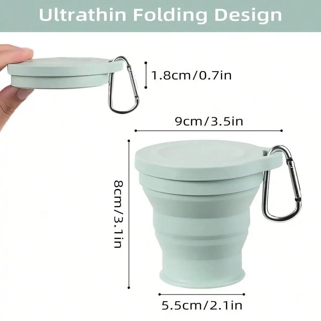 Set Silicone Collapsible Travel Cup - Silicone Folding Camping Cup with Lids - Expandable Drinking Cup Set