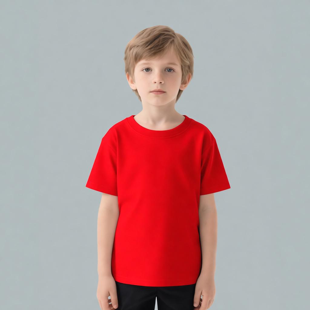 

Детская хлопковая летняя футболка с коротким рукавом и принтом - Идеально подходит для активного отдыха и школьной формы 130cm