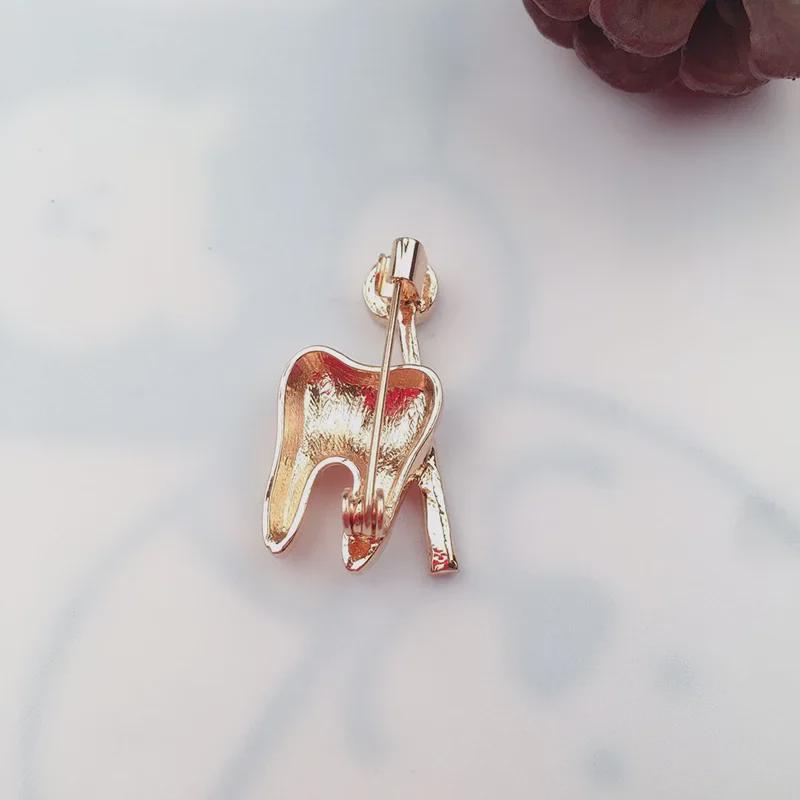 Elegant Metal Brooch for Shirts and Coats - Creative Tooth Pin Decor