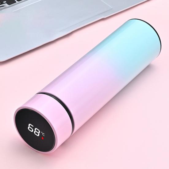 500ML Vacuum Flask LED Temperature Display Keep Warm/Cold Stainless Steel Gradient Smart Insulated Water Bottle for School