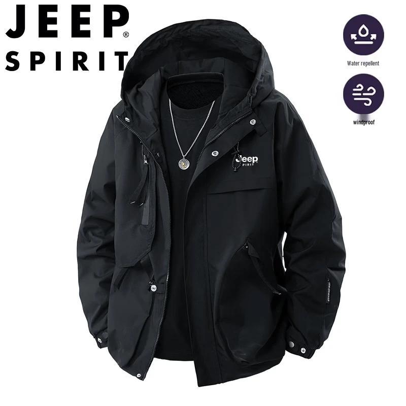 JEEP SPIRIT Men's Casual Hooded Windproof Jacket