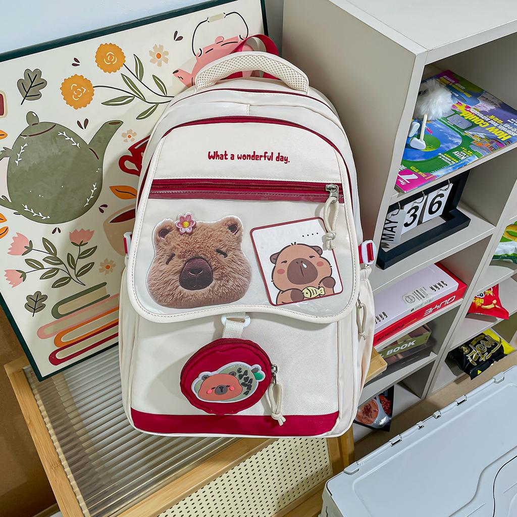 Schoolbag cute cartoon new ins bar cute pain bag Japanese versatile schoolbag junior high school backpack large capacity backpack