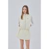 GOXO Essential Hooded Woven Zip Up Vest Cream