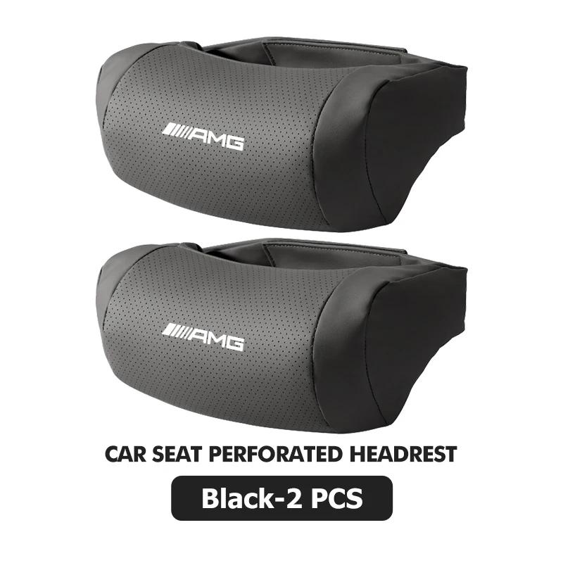 JYZ2 Car Neck Pillow Leather Pack Headrest Pain Relief Lumbar Pillow For Mercedes Benz AMG C180 C300 W124 W176 W177 C200 C260 GLC CLE