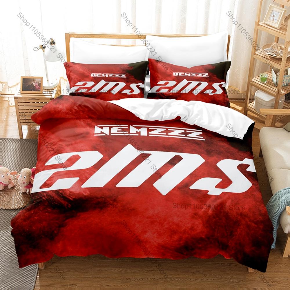 UK Drill Rap Style Duvet Cover + 2 Pillowcases, Nemzzz Printed Bedding Set Soft Material Bedroom Ornament & Holiday Gift