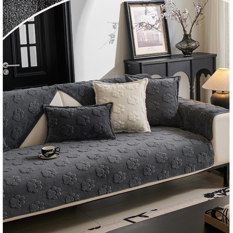 Shu cotton lint sofa cushion autumn and winter one-piece anti-skid anti-cat scratch seat cushion simple and high gram weight