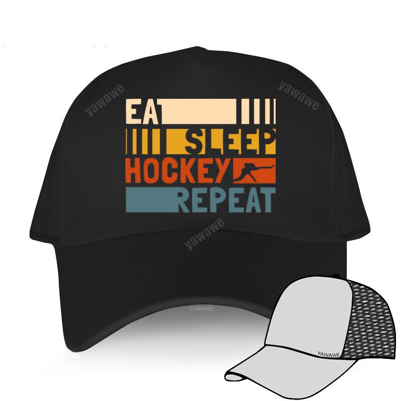 Brand Luxury Cap Fashion Cotton Sun Hatvisor Unisex Eat Sleep Hockey Repeat New Adjustable Hat Simple Style Men Baseball Caps