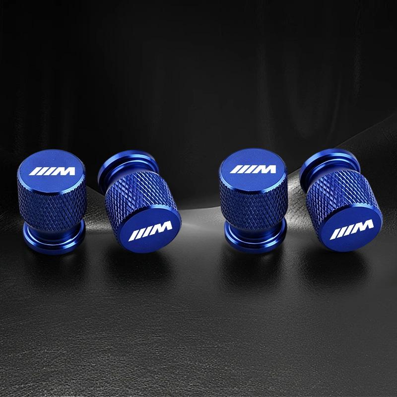 4Pcs Aluminum Car Wheel Tire Valve Caps Tyre Rim Stem Covers Airdust Waterproof For BMW M Performance Logo 1 3 5 Series X1 X3 X5 gjvc84