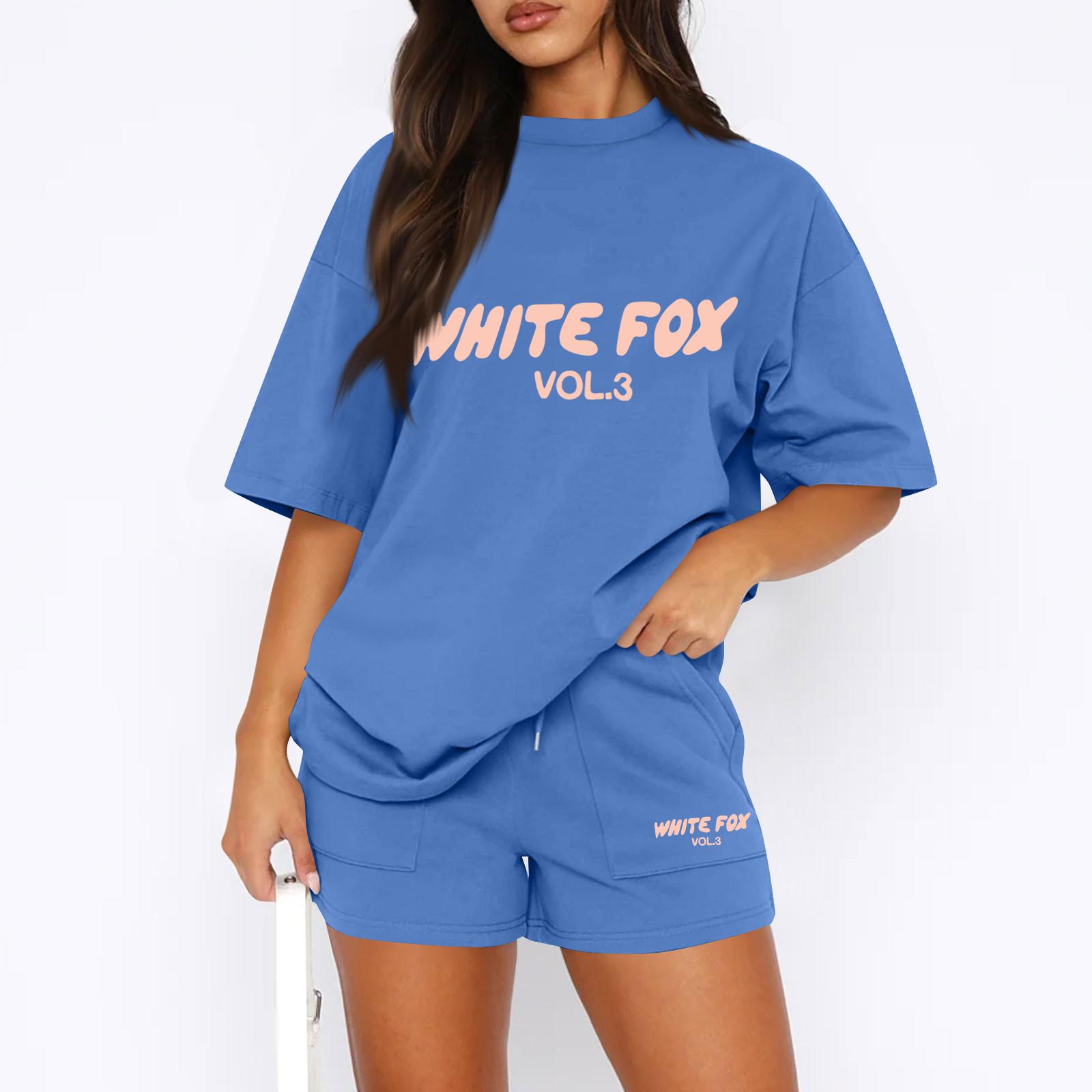 

Женские повседневные свободные футболки с принтом и шорты, комплект M