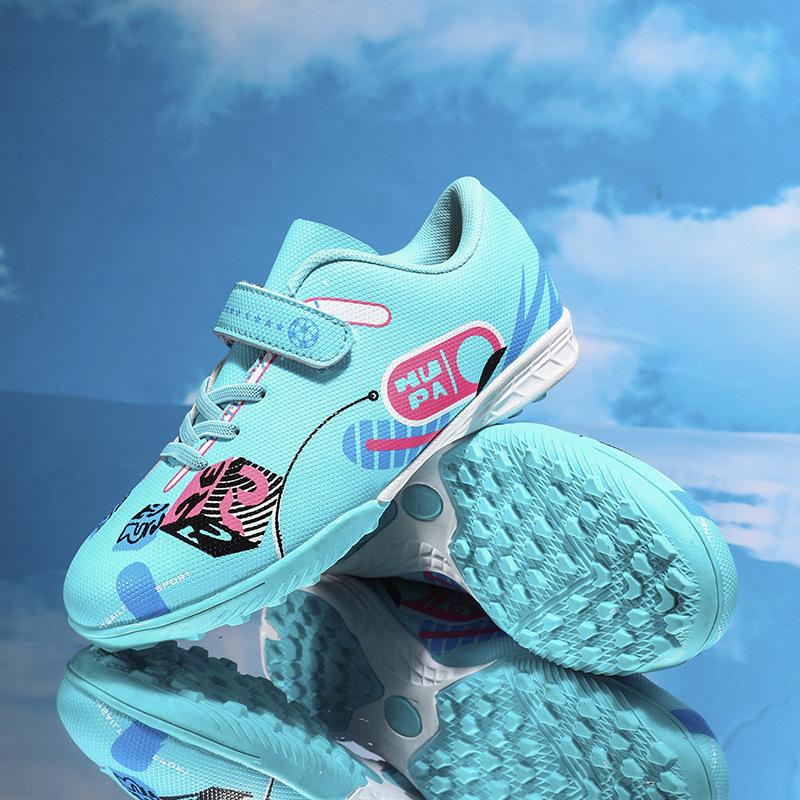 New Children's Football Shoes Boys and Girls Teenagers Velcro Broken Nails Primary and Secondary School Students Competition Training Shoes