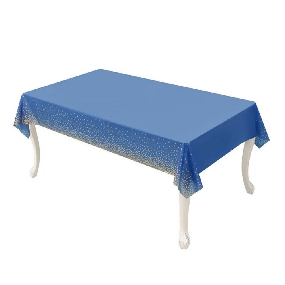 5pcs Gold Dot Printing Disposable Tablecloths, Plastic Tablecloths, White Tablecloths Suitable for Kitchen Table Camping
