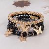 Set di Braccialetti con Ciondolo a Farfalla Perline Bohemien con Design Multistrato di Cristallo