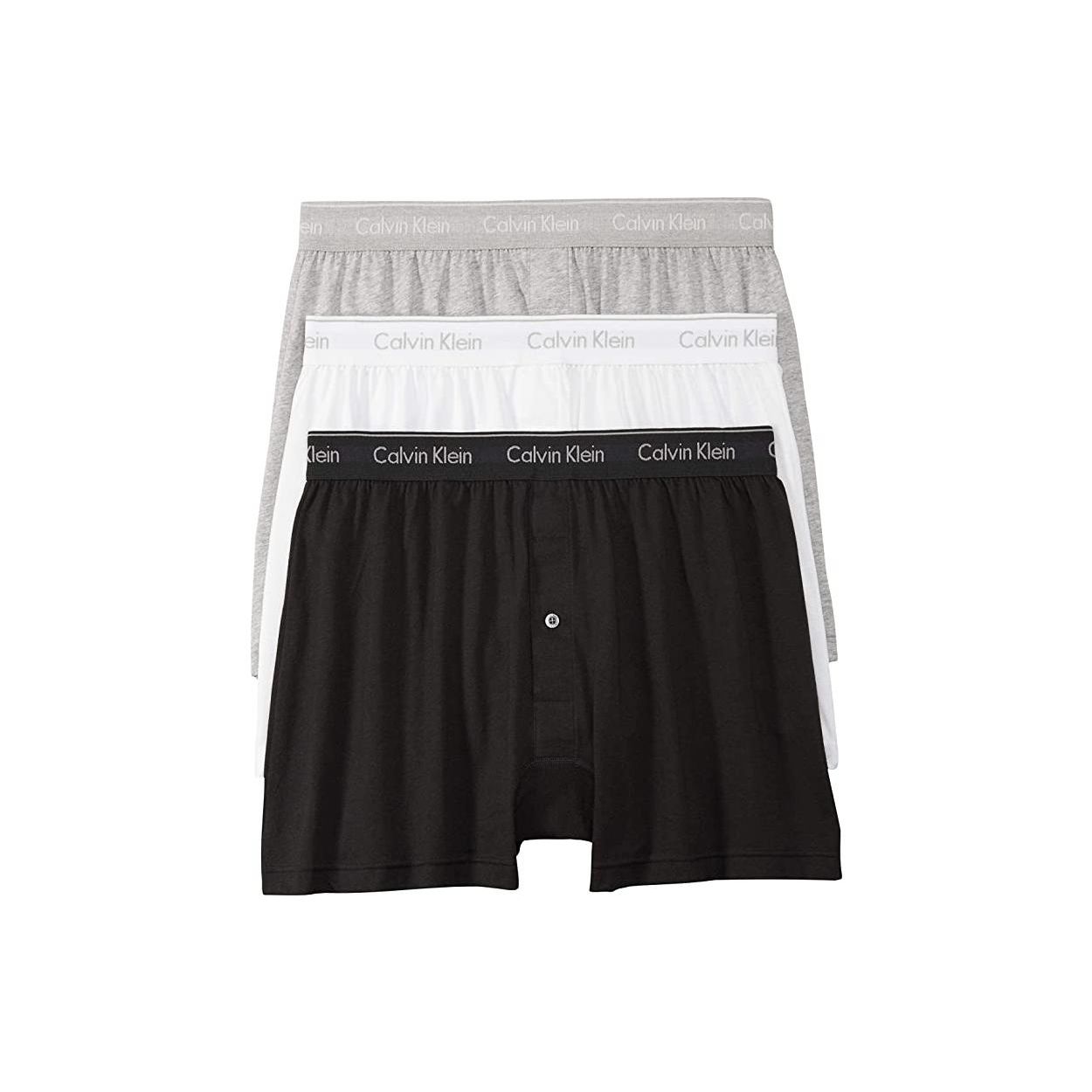 

Calvin Klein Letter Embroidered Mid-Rise Boxer Shorts 3-Pack Men underwear NB4005-900 M