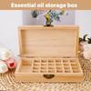 Functional Wood Essential Oil Container Natural Wood Essences Organizers with 25Bottles Holder Slot for Beauty Salon
