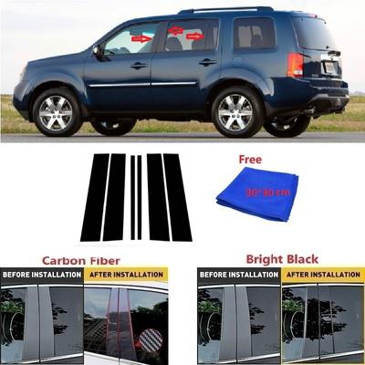 Para Honda Pilot 2009-2015 Fibra de Carbono Preto Carro Janela Porta Coluna BC Pilar Capa Guarnição Efeito Espelho PC
