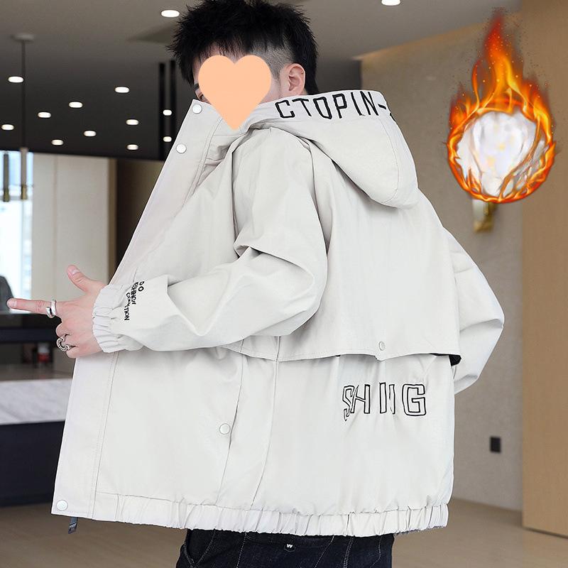 Coat Men's Spring and Autumn New Style Youth Men's Coat Jacket Korean Style Trendy Student Top Thin and Thick