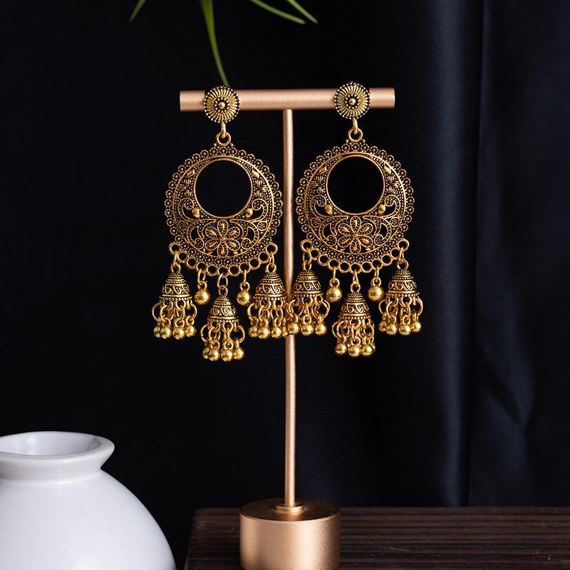 Retro Ethnic Bell Earrings: Unique Cross-border Design for Women