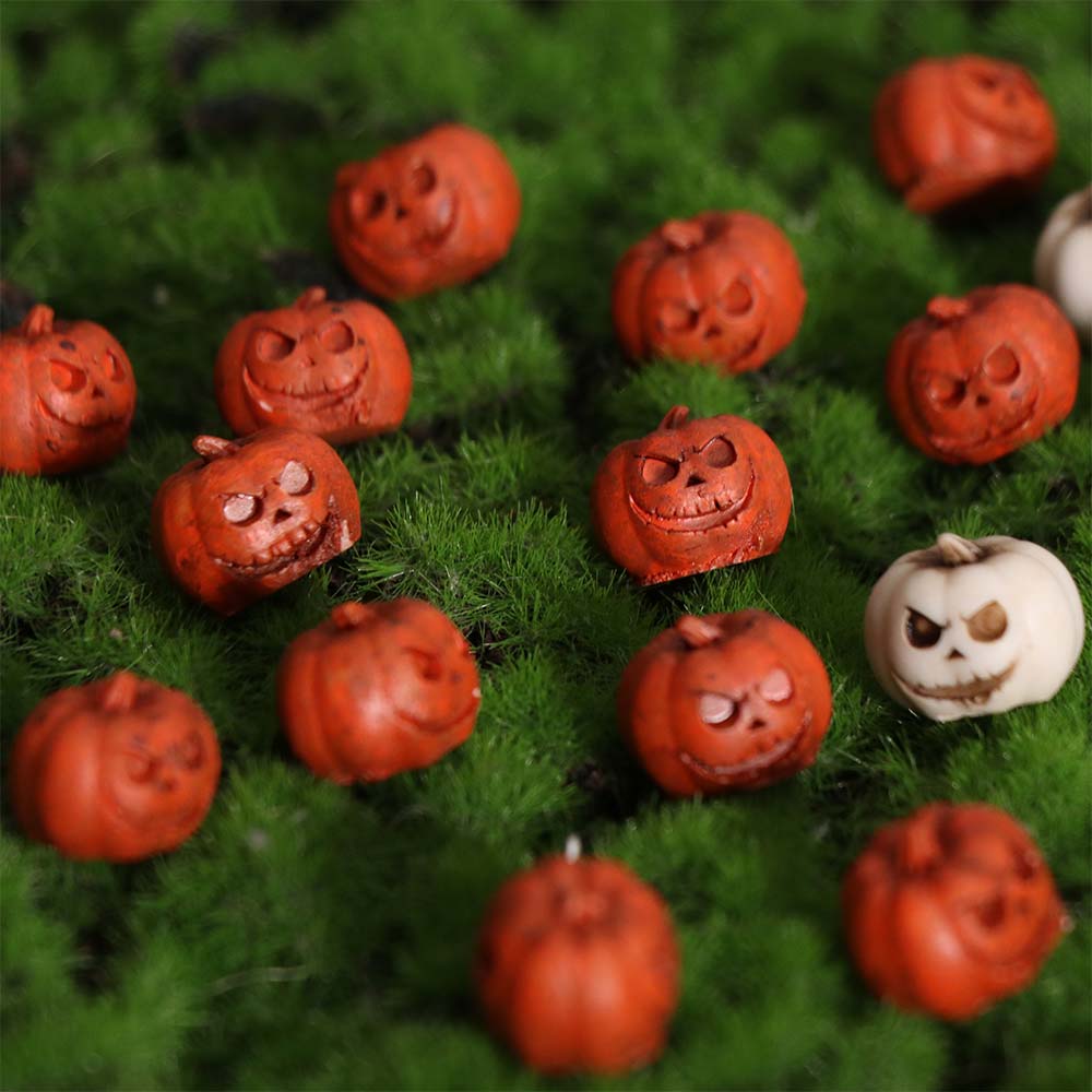 20pcs Resin Mini Fake Simulation Pumpkin Scary Halloween Ornaments  Garden