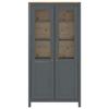 VidaXL Buffet Hill Range Gris 85x37x170,5 cm Bois de pin solide