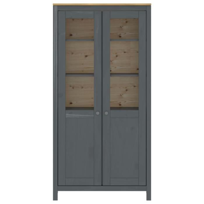 VidaXL Buffet Hill Range Gris 85x37x170,5 cm Bois de pin solide