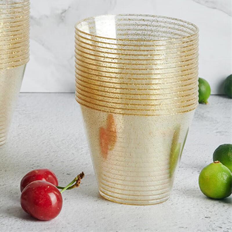 Glitter Disposable Plastic Cups, 9oz