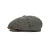 British Contrast Newsboy Hat Men's Spring Summer Denim Octagonal Cap Retro Painter Beret