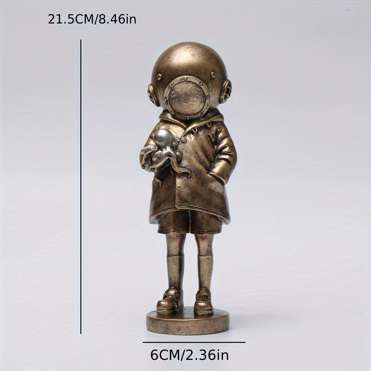 

1 шт. Креативная бронзовая декорация Banksy DeepSea, Скульптура Мастера-водолаза-дудлера Одиночество и общение, Домашний ливинг