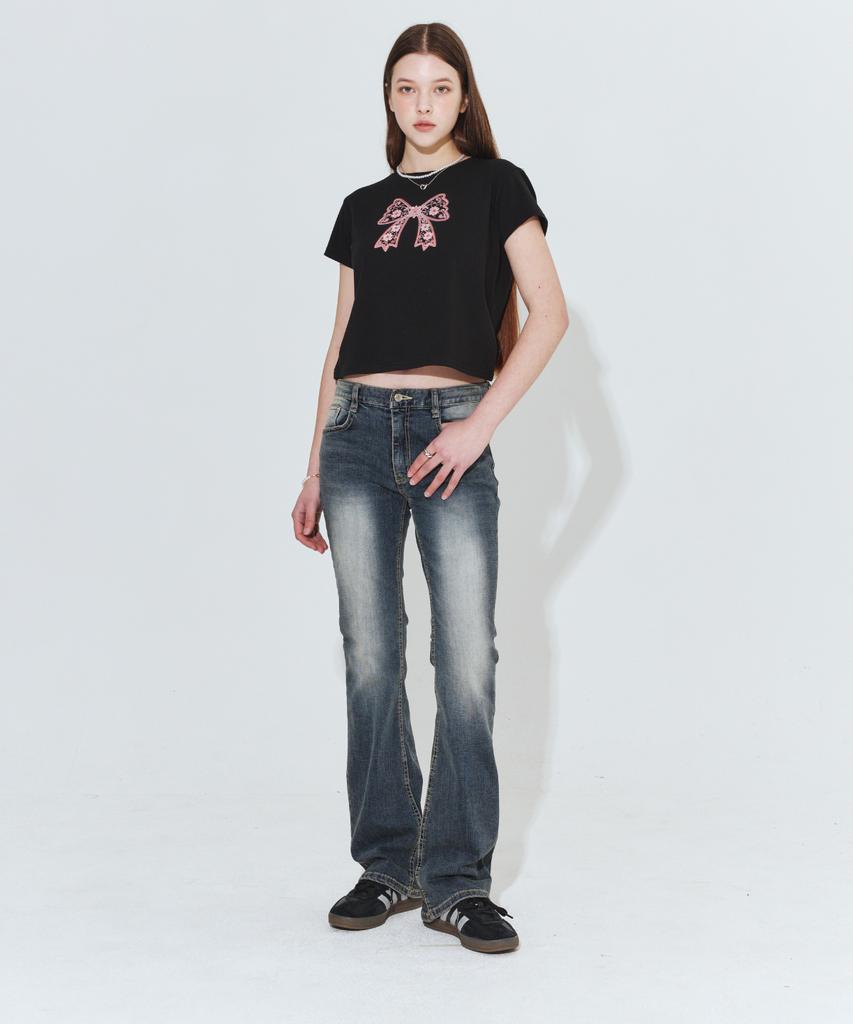 Damiswi Paisley Ribbon T-Shirt_Black