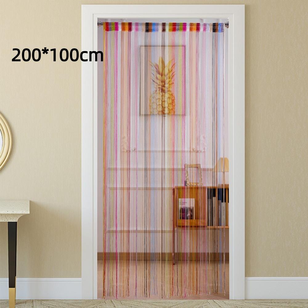 Low-elastic yarn Thread Door Curtains 200*100cm Panel Tassel Curtain Door Wall Window