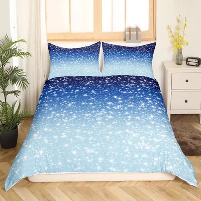 Regenbogen-Galaxie-Bettbezug, Regenbogen-Bettbezug-Set, bunte Sterne, Weltraum, psychedelisches Polyester-Bettwäsche-Set, Doppel-, Queen- und King-Size-Größe