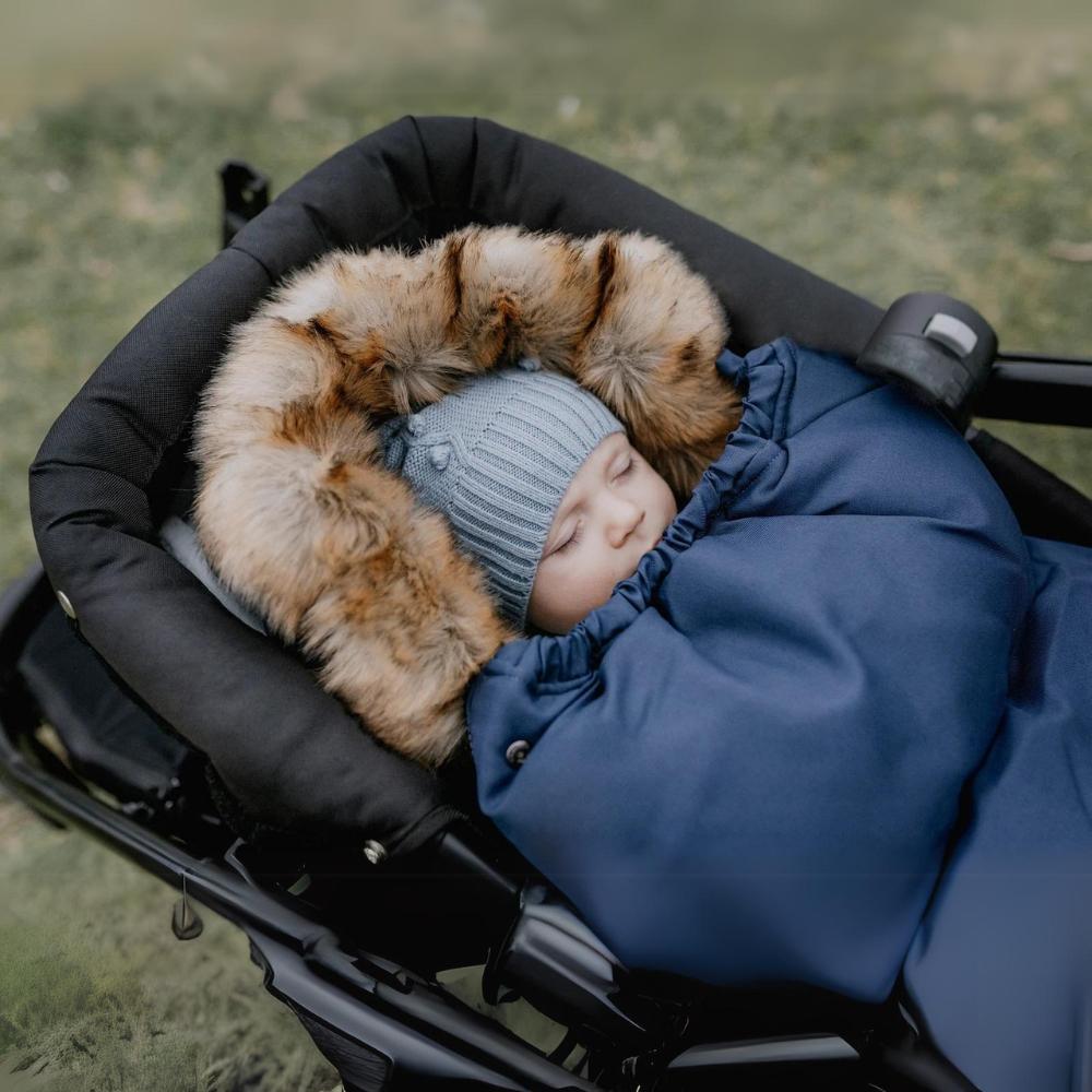 Conjunto de saco de dormir para carrinho de bebé, assento, trenó, inverno, saco azul marinho + capa