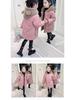 2025 Girls' Mid-Length Velvet-Lined Winter Jacket - Stylish Down-Cotton Coat