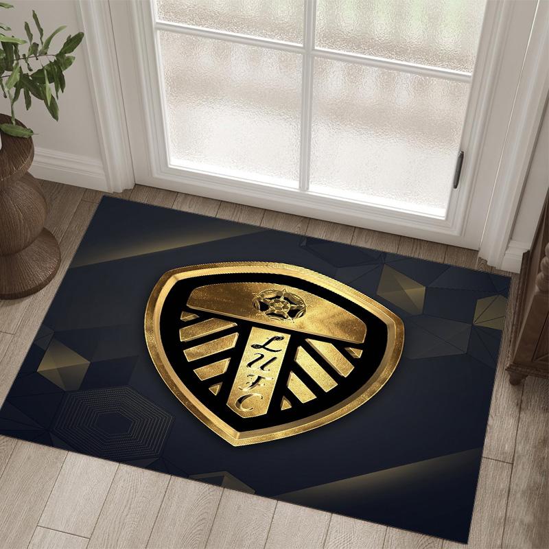 Leeds United Design Kristall Samt Teppich Gemütlich Nicht?Rutschfester Teppich mit Aufdruck für Schlafzimmer Wohnzimmer Eingang