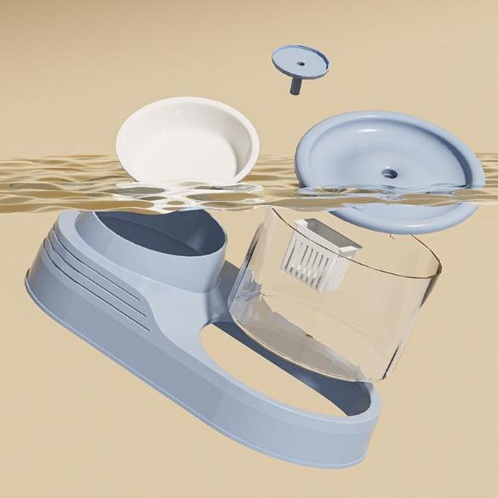 USB Charging 2-in-1 Pets Water Fountain Auto Filter Mute Pet Water Dispenser Large Capacity Neck Protection Pet Feeder for Home
