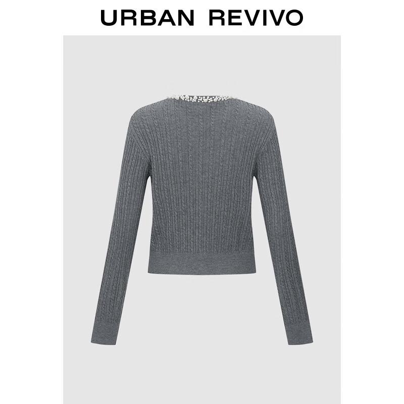 UR Women's 2025 Autumn Pearl Textured Knit Cardigan