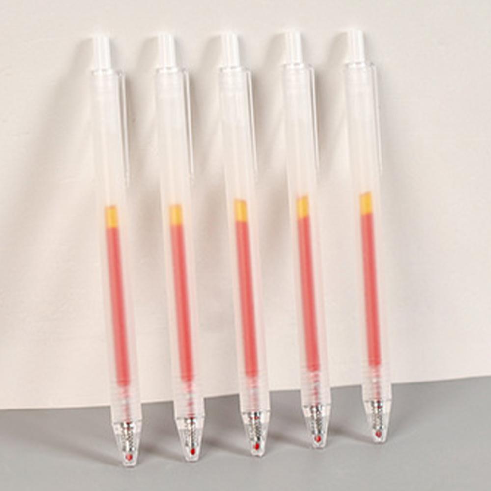 5 шт. Гелевая ручка 0,5 мм Черный/Красный/Синий Офисная Нажимная Нейтральная Ручка Студенческая Деловая Подпись Гелевая Ручка Прозрачная В Стиле Ins