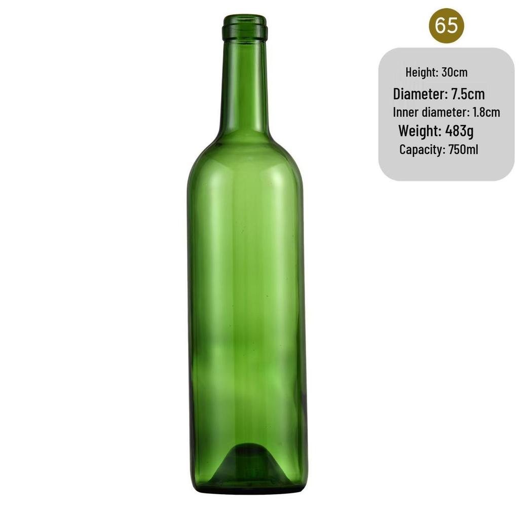 In-Stock Burgundy Green Glass Wine Bottle - Ideal for Red Wine, Liquor, Home Brewing, and Fruit Wine Storage
