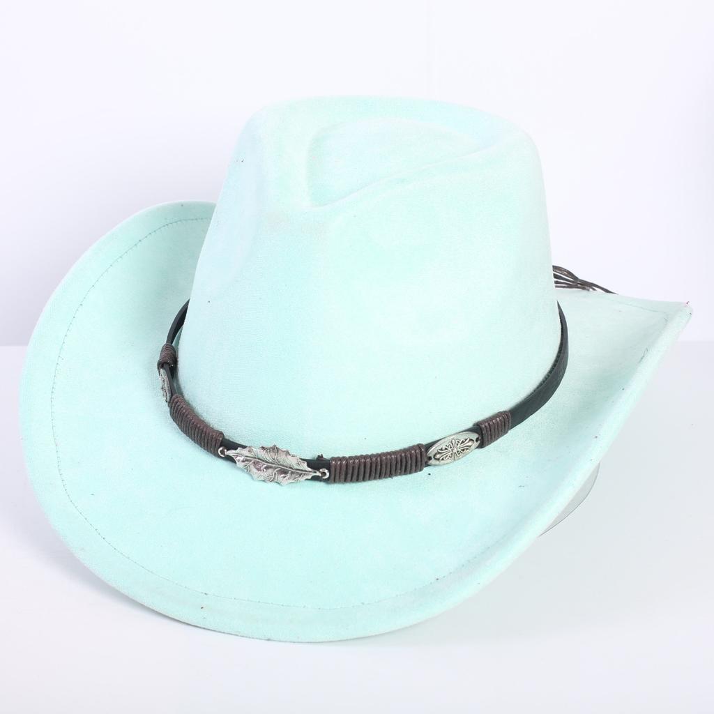 Popular European and American classic suede western cowboy hat men's and women's fashion LO style peach heart cowboy hat