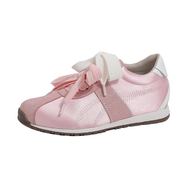 Large size women's shoes 41-43 Ballet Fengde training shoes Women's inner height increase 2025 New breathable casual versatile little white shoes