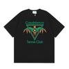 T-shirt Imprimé Casablanca Hommes Femmes Coupe Ample Manches Courtes Haut Décontracté