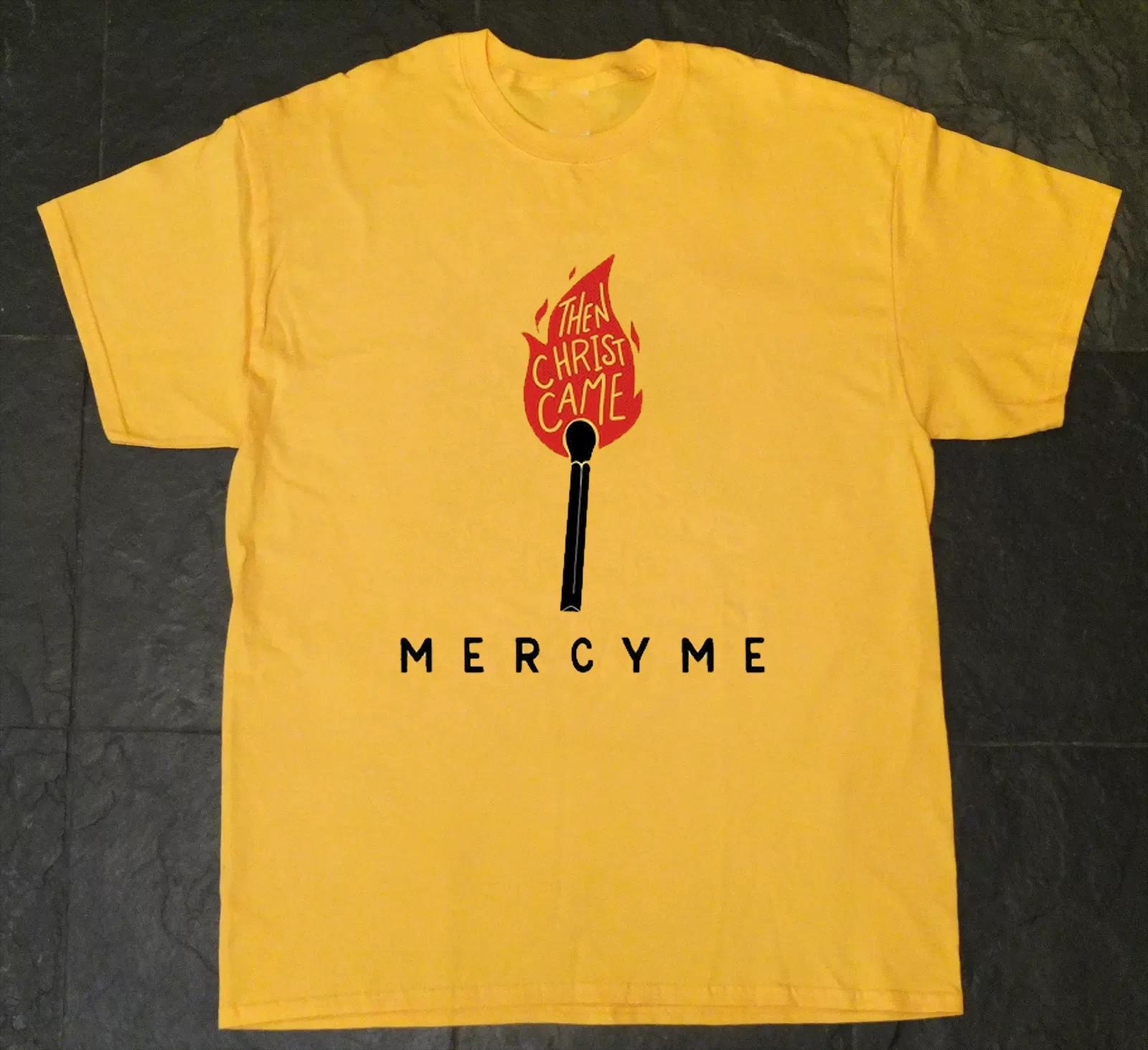 MercyMe Band Then Christ Came Heavy Cotton T Shirt Yellow UR849 M