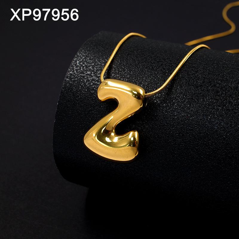 Personalized Gold-Plated Titanium Letter Necklace for Women - Fashionable Clavicle Chain Jewelry