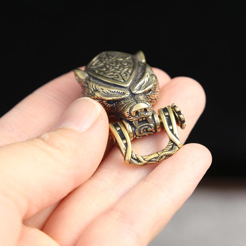 Bear Head Brass Buckle EDC Outdoor DIY Woven Paracord Survival Bracelets Supplies Accessories Retro Umbrella Rope Lanyard Beads