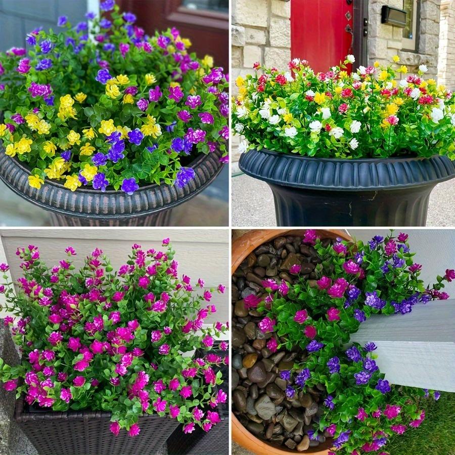 8 buc/set de flori artificiale în aer liber anti-ultraviolete înverzire arbuști și plante bucătărie, birou, nuntă, grădină, decorare flori artificiale