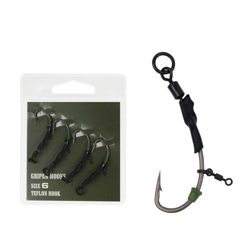 

Carp Fishing Ronnie Rig Wide Gape Hook with Leader and Antitangle Sleeve Braid Line Carp Fishing Rig Wide Gape Hook 6