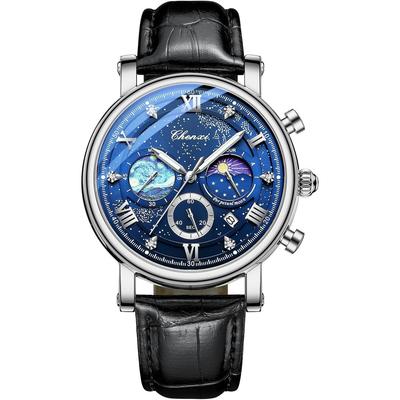 Watch with Genuine Leather 3ATM Water Roman Analog Luminous Quartz Suitable for Stylish Fashion Accessory Perfect Gift for or Boyfriend Men's Strap,