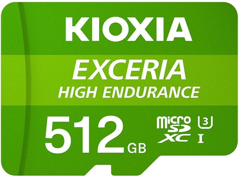 

Kioxia MicroSD Карта Высокого Наблюдения и Видеорегистратор U3 V30 Класс Макс. Скорость Чтения Оригинальная Японская Гарантия (ранее Toshiba) Карта, 512 ГБ, Долговечность, зелёный