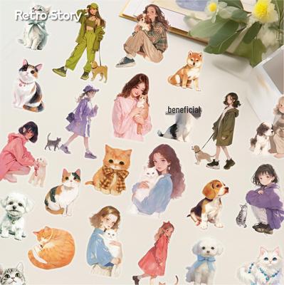 Retro Story Warm Companion Series: PET Sticker Pack for DIY Journal & Collage (6 Types)