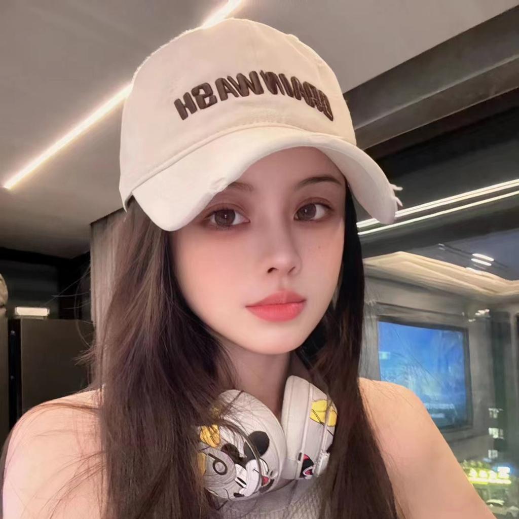 Pălării de Damă  La Modă și Versatile  Versiune Mică Coreeană Șapcă de Baseball Mai Mare și Mai Adâncă Litere Brodate Șapcă de Baseball